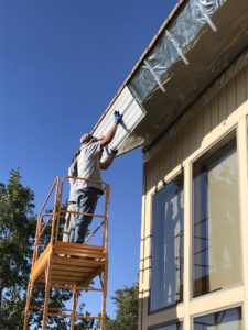 metal panel on eave