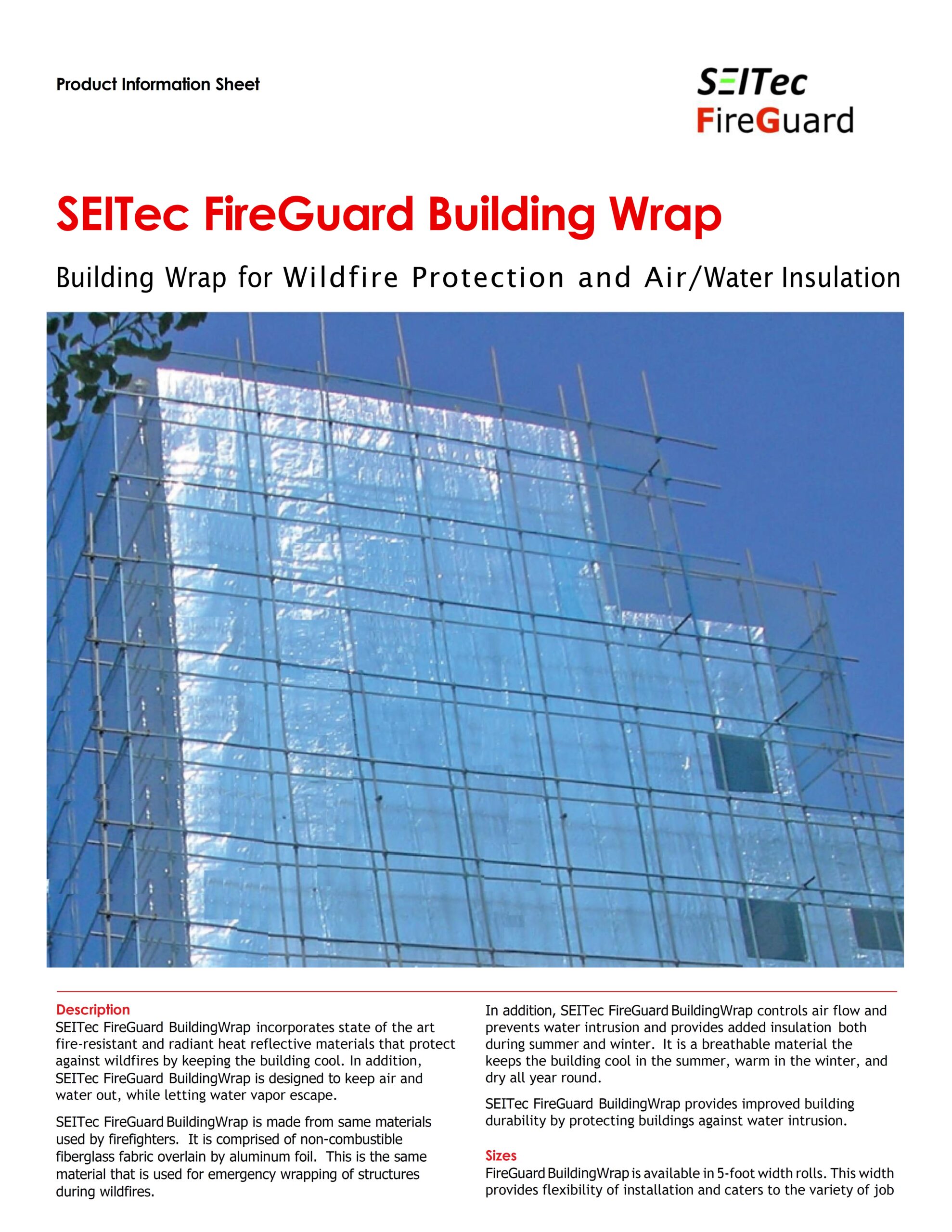 building wrap for wildfire protection